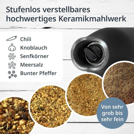 ADE KG1900-2 Salz- & Pfeffermühle Schwarz, Edelstahl, Farbe: Schwarz, Edelstahl, 2 image