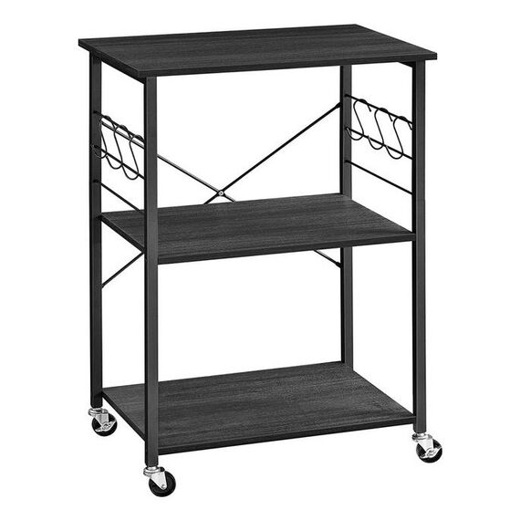 Vasagle KKS060B42 Regal Regalboden Freistehend Metall, Partikelbord Schwarz