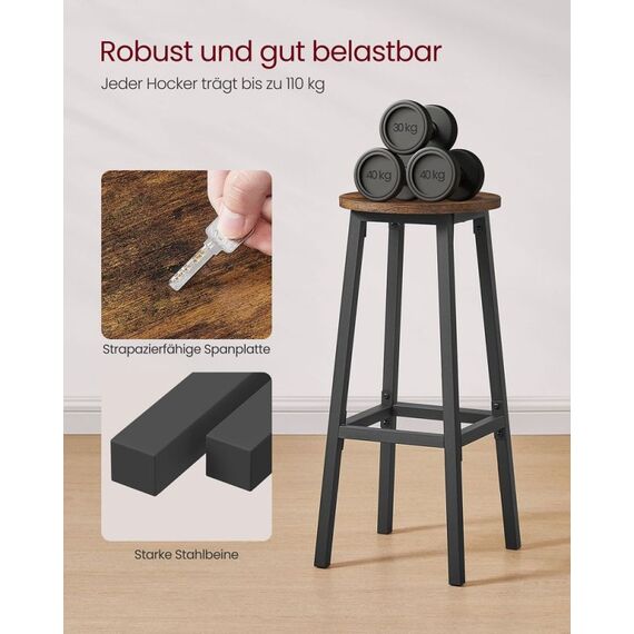 Vasagle LBC132K01 Barhocker Harter Sitz 4 Bein(e), 3 image