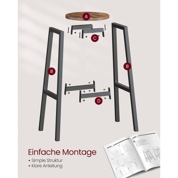 Vasagle LBC132K01 Barhocker Harter Sitz 4 Bein(e), 5 image