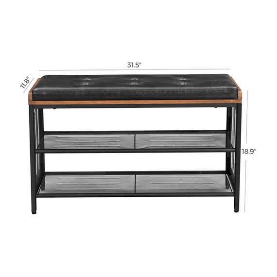 Vasagle ULBS75X Regal Freistehend Metall, Partikelbord Schwarz, Braun, 2 image