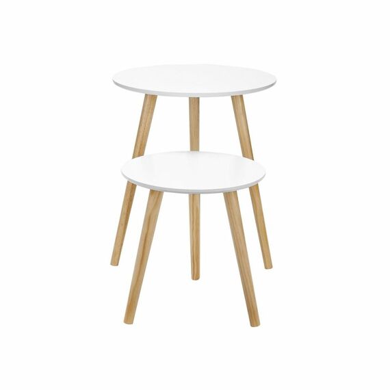 Songmics LET07WN Beistelltisch Kaffeetisch Rundform 3 Bein(e), 2 image