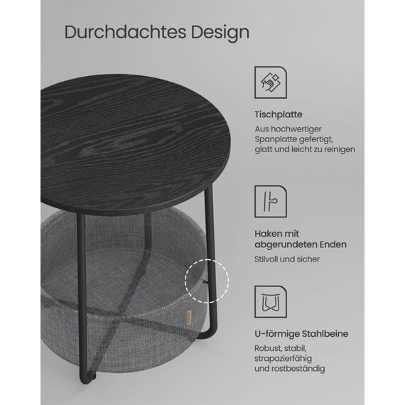 Vasagle LET223B01 Beistelltisch Kaffeetisch Rundform 4 Bein(e), 3 image
