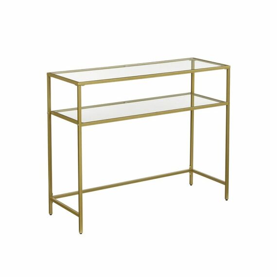 Vasagle LGT025A01 Regal Regal für Leitern Freistehend Glas, Stahl Gold