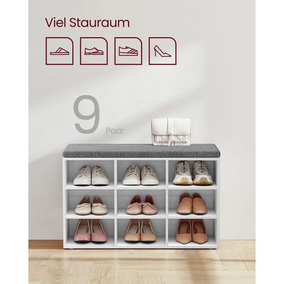 Vasagle LHS009W14 Schuhregale offen Grau, Weiß, 4 image