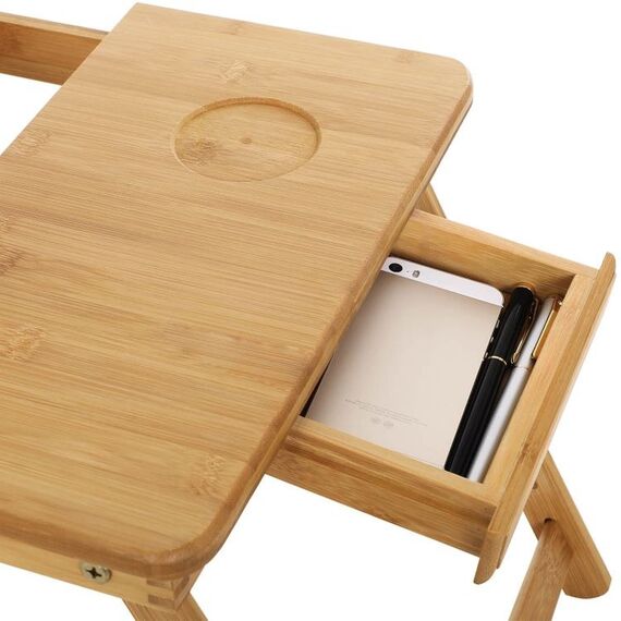 Songmics Verstellbarer Laptoptisch Bambus, 4 image