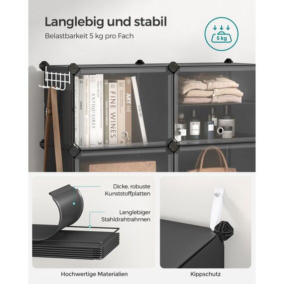 Songmics LPC035B01 Schuhregale Geschlossen Schwarz, Farbe: Schwarz, 2 image