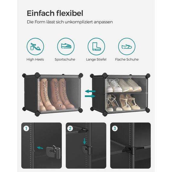 Songmics LPC035B01 Schuhregale Geschlossen Schwarz, Farbe: Schwarz, 4 image