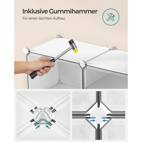 Songmics LPC040W01 Schuhregale Geschlossen Transparent, Weiß, 5 image