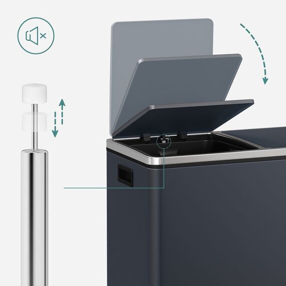 Songmics LTB60GS Mülleimer Grau