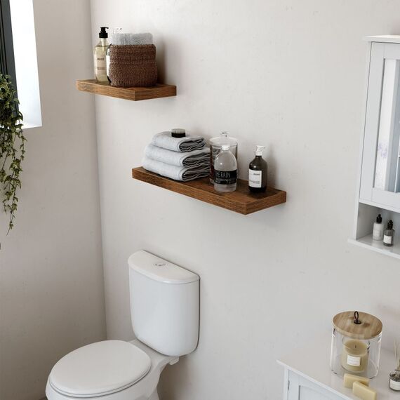Vasagle LWS24BX Regal Schweberegal Wandverteiler Eisen, MDF-Platten Braun, 3 image