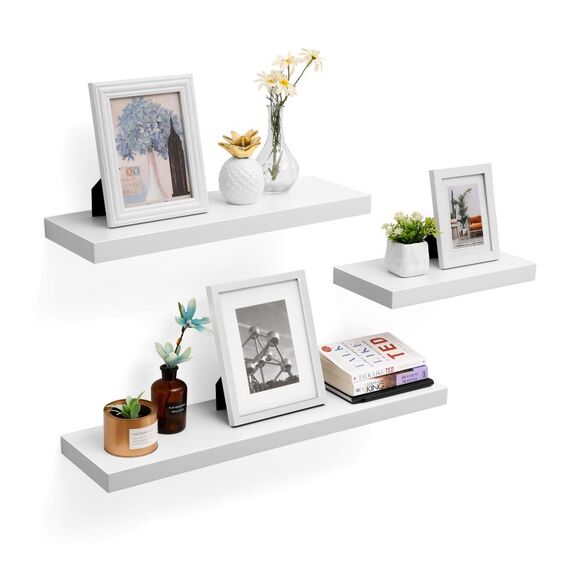 Vasagle LWS24WT Regal Modulares Regal Wandverteiler MDF-Platten Weiß, 5 image