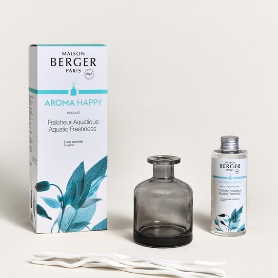 Maison Berger Paris Maison B. Duftbouquet Aroma Duftölverteiler Duftflasche Glas Grau, Weiß, 3 image