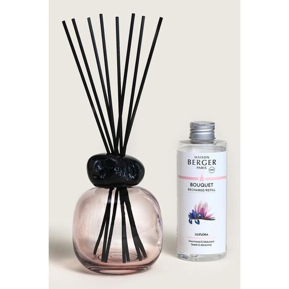 Maison Berger Paris MB7831 Duftölverteiler Duftflasche Glas Schwarz, Rose