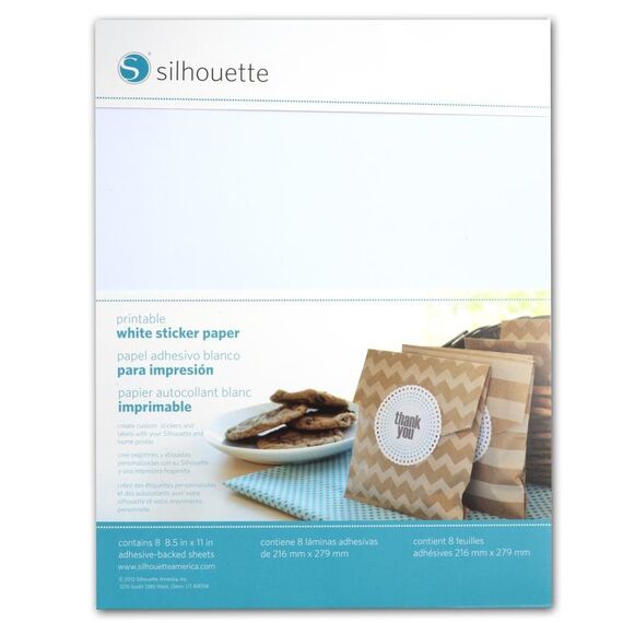 Silhouette MEDIA-WHT-ADH-3T selbstklebendes Etikett Rechteck Weiß