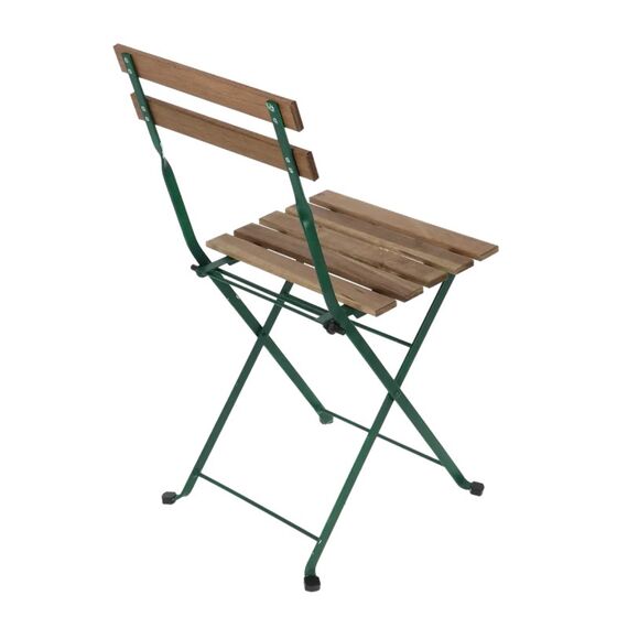 Esschert Design MF043 Gartenstuhl Terrasse Harter Sitz Harte Rückenlehne Holz, Stahl Grün, Holz, 6 image