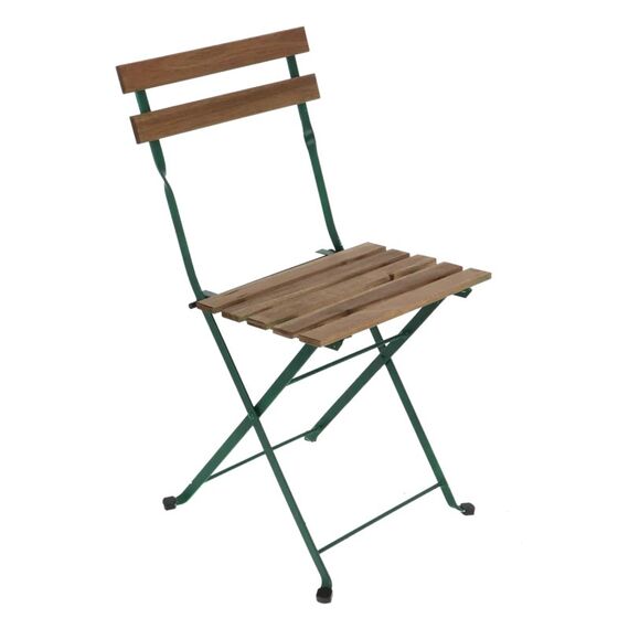 Esschert Design MF043 Gartenstuhl Terrasse Harter Sitz Harte Rückenlehne Holz, Stahl Grün, Holz, 7 image