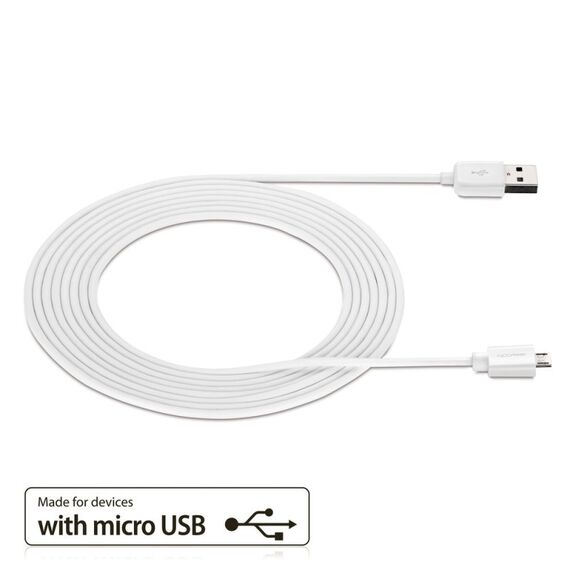 deleyCON USB - micro USB USB Kabel USB 2.0 0,5 m USB A Micro-USB B 0,48 Gbit/s Weiß, Farbe: Weiß, 2 image
