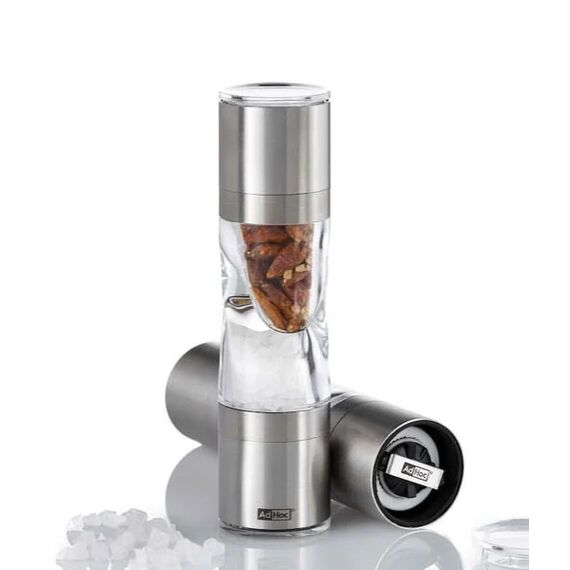 AdHoc MP291 Gewürzmühle Salz- & Pfeffermühle Silber, Transparent, 2 image