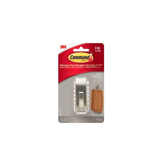 3M MR02-BNFGN Wandhalterung Drinnen Universalhaken Silber 1 Stück(e)