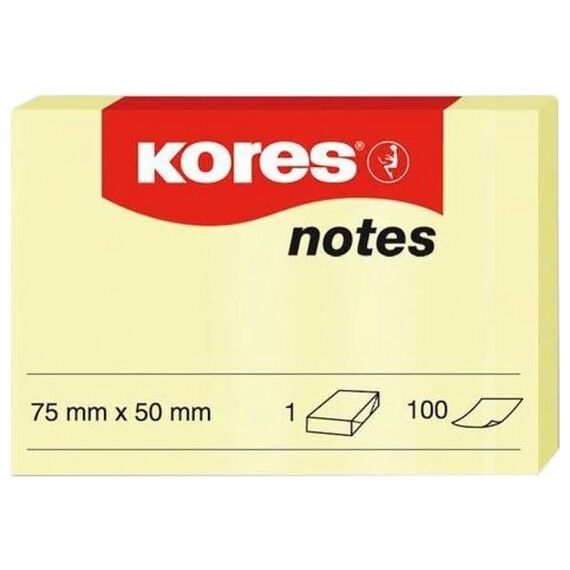 Kores N46057_12 selbstklebendes Etikett Rechteck Entfernbar Gelb 100 Stück(e)
