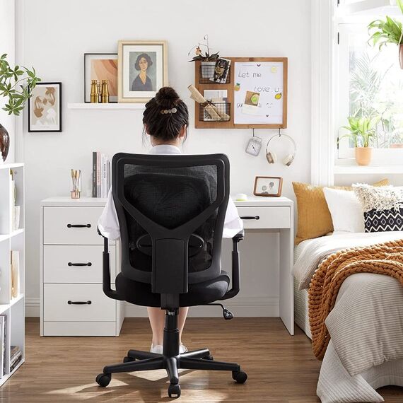Songmics OBN36BK Büro- & Computerstuhl Gepolsterter Sitz Netz-Rückenlehne, 3 image