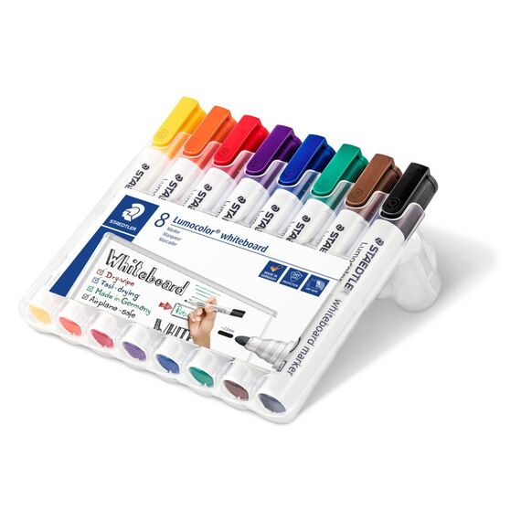 Staedtler Lumocolor 351 WP8 Permanent-Marker Rundspitze Schwarz, Blau, Braun, Grün, Orange, Rot, Violett, Gelb 8 Stück(e)