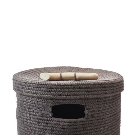 Aquanova Otis Wäschekorb 60 l Rund Baumwolle, Polyester Asche, 2 image