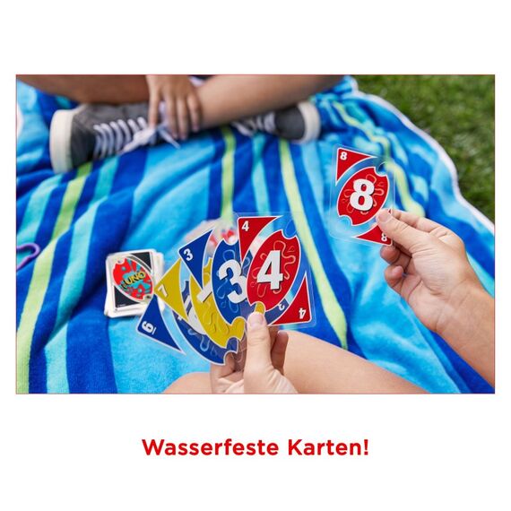 Mattel Games UNO H2O To Go, wasserfestes Kartenspiel, Reisespiel, Familienspiel, 8 image