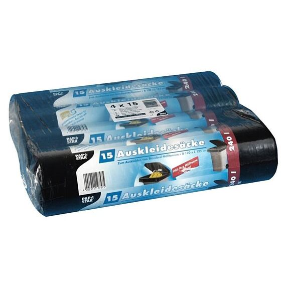 Weita PAP11037 Abfallbeutel 240 l Schwarz 15 Stück(e)