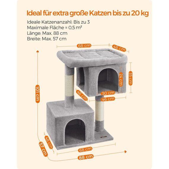 Feandrea Katzenbaum mit großer Plattform hellgrau, 6 image