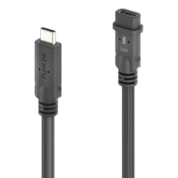 PureLink PureInstall MicroX4 USB Kabel USB4 Gen 2x2 1,5 m USB C 20 Gbit/s 240 W Schwarz, Länge: 1,5 m