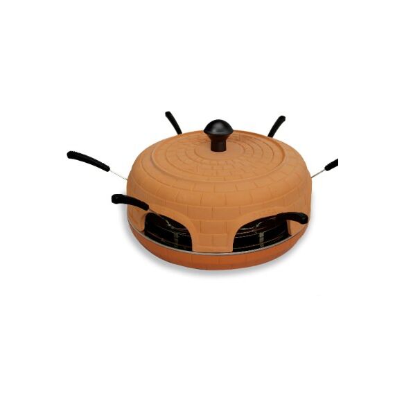 Ohmex OHM-PIZ-1600 Pizzamacher/Ofen 6 Pizza/Pizzen 1100 W Schwarz, Terrakotta