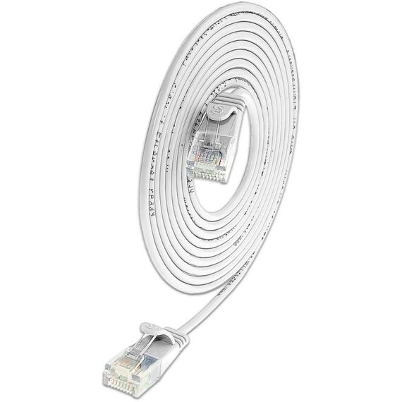SLIM Patchcords Light UTP Netzwerkkabel Weiß 10 m Cat6 U/UTP (UTP) Rund, Farbe: Weiß