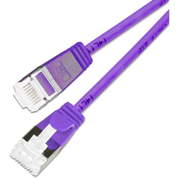 SLIM Patchcords PKW-LIGHT-STP-K6A 0.25 VT Netzwerkkabel Violett 0,25 m Cat6a U/FTP (STP), 2 image