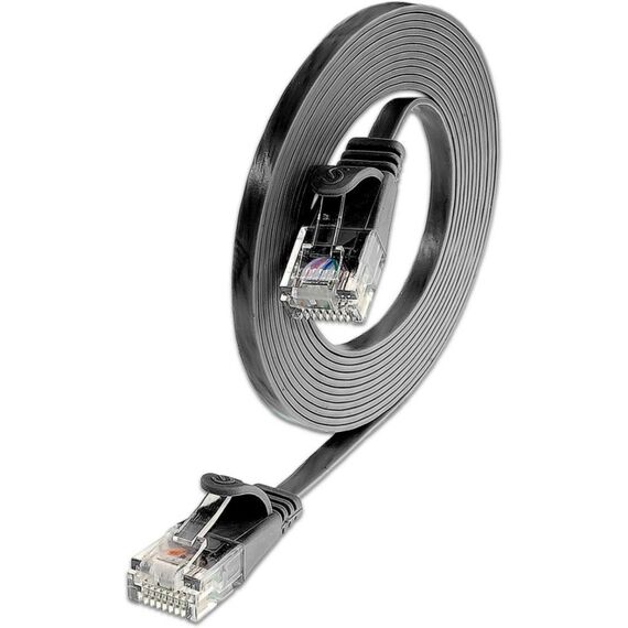 SLIM Patchcords Slim UTP Netzwerkkabel Schwarz 7,5 m Cat6 U/UTP (UTP) Flach, Farbe: Schwarz, Länge: 7,5 m
