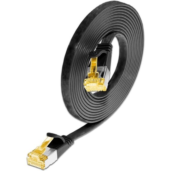 SLIM Patchcords Slim U/FTP Netzwerkkabel Schwarz 2 m Cat6a U/FTP (STP) Flach, Farbe: Schwarz