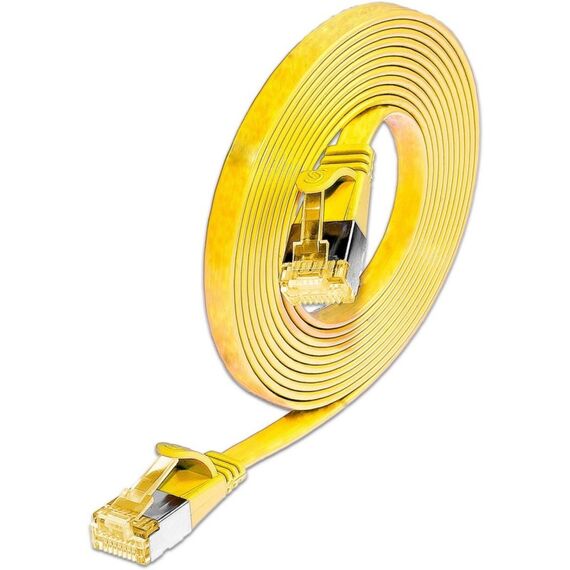SLIM Patchcords Slim U/FTP Netzwerkkabel Gelb 5 m Cat6a U/FTP (STP) Flach, Farbe: Gelb