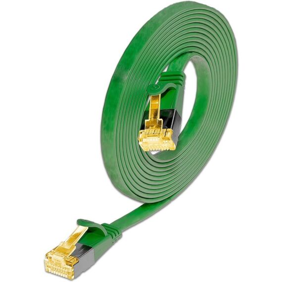 SLIM Patchcords Slim U/FTP Netzwerkkabel Grün 5 m Cat6a U/FTP (STP) Flach, Farbe: Grün