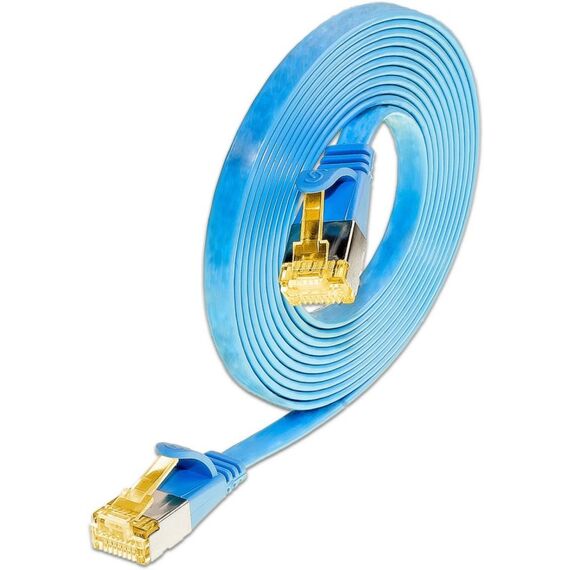 SLIM Patchcords Slim U/FTP Netzwerkkabel Blau 7 m Cat6a U/FTP (STP) Flach, Farbe: Blau