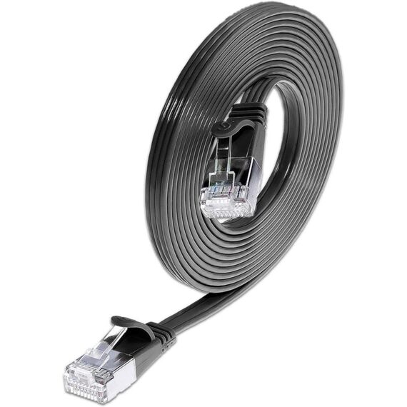 SLIM Patchcords Slim STP Netzwerkkabel Schwarz 0,5 m Cat6 U/FTP (STP) Flach, Farbe: Schwarz