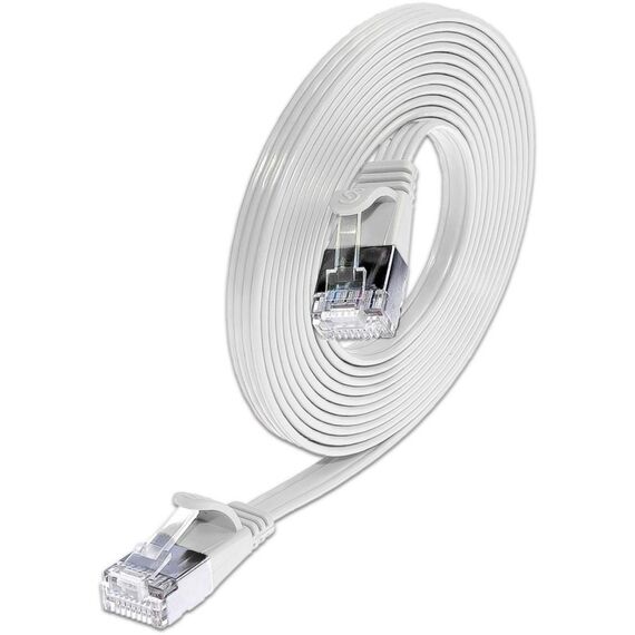 SLIM Patchcords Slim STP Netzwerkkabel Weiß 0,5 m Cat6 U/FTP (STP) Flach, Farbe: Weiß