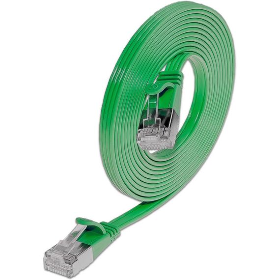 SLIM Patchcords Slim STP Netzwerkkabel Grün 1 m Cat6 U/FTP (STP) Flach, Farbe: Grün