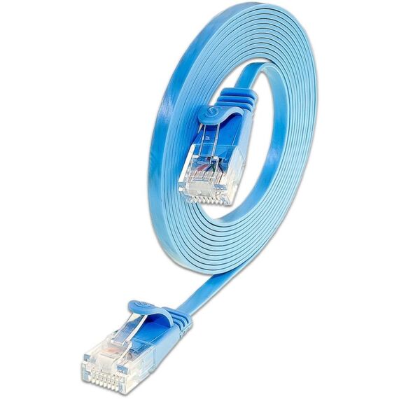 SLIM Patchcords Slim STP Netzwerkkabel Blau 1,5 m Cat6 U/FTP (STP) Flach, Farbe: Blau