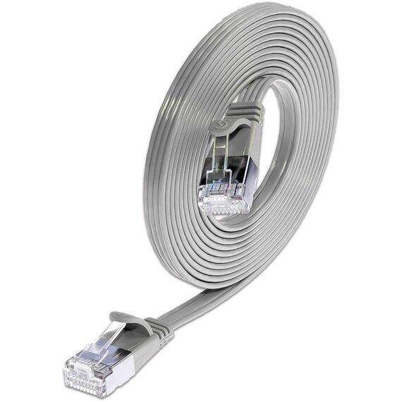 SLIM Patchcords Slim STP Netzwerkkabel Grau 10 m Cat6 U/FTP (STP) Flach, Farbe: Grau