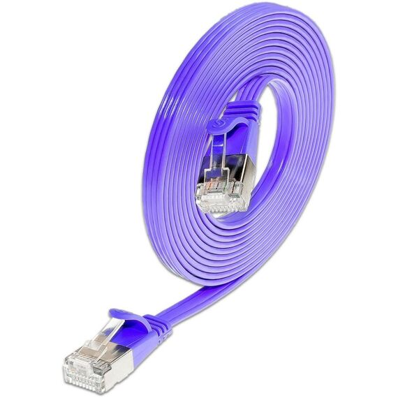 SLIM Patchcords Slim STP Netzwerkkabel Violett 10 m Cat6 U/FTP (STP) Flach, Länge: 10 m