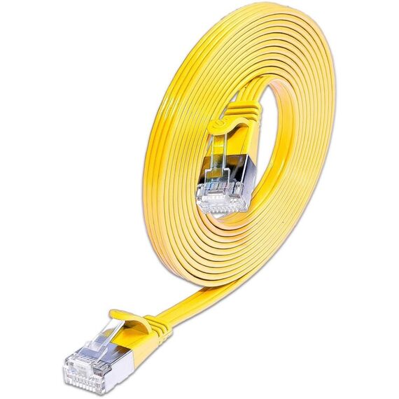 SLIM Patchcords Slim STP Netzwerkkabel Gelb 15 m Cat6 U/FTP (STP) Flach, Farbe: Gelb