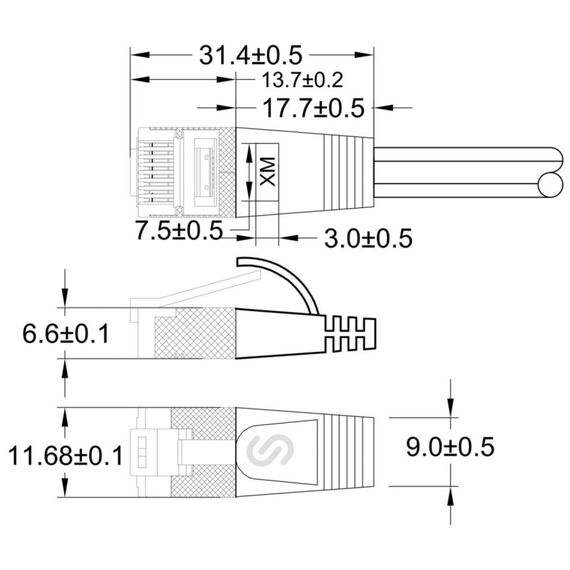 SLIM Patchcords Slim STP Netzwerkkabel Grau 20 m Cat6 U/FTP (STP) Flach, Farbe: Grau, 3 image