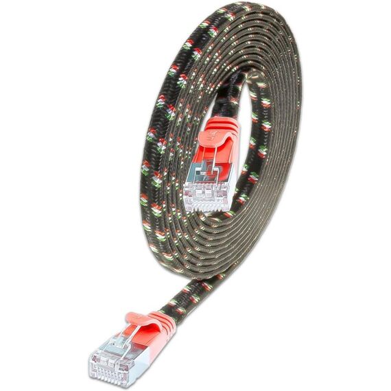 SLIM Patchcords Tough STP Netzwerkkabel Rot 1 m Cat6 U/FTP (STP) Flach, Farbe: Rot, Länge: 1 m