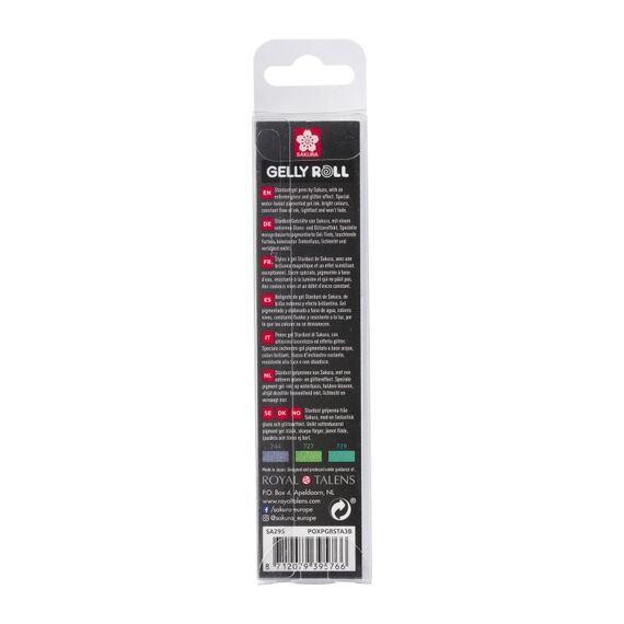Sakura POXPGBSTA3B Gelstift Verschlossener Gelschreiber Grün, Limette, Silber 3 Stück(e)